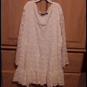 White lace tunic dress